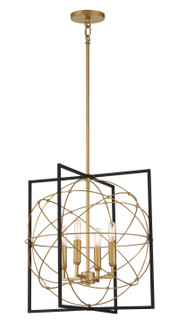 Titans Trace Four Light Pendant in Sand Coal w/Painted Honey Gold (7|3914-707A)