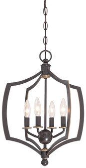 Middletown Four Light Mini Chandelier in Downton Bronze w/Gold Highlights (7|4374-579)