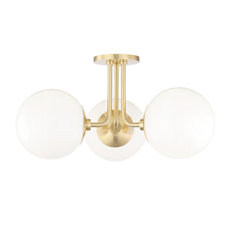 Stella Three Light Semi Flush Mount in Aged Brass (428|H105603-AGB)