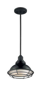 Newbridge One Light Pendant in Gloss Black / Silver (72|60-7003)