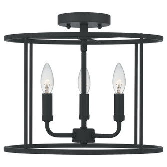 Abner Three Light Semi Flush Mount in Matte Black (10|ABR1714MBK)
