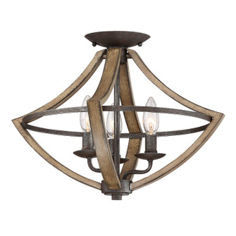 Shire Three Light Semi Flush Mount in Rustic Black (10|SHR1716RK)