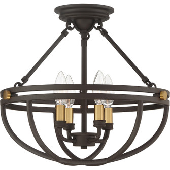 Sergeant Four Light Semi-Flush Mount in Western Bronze (10|SRG1716WT)