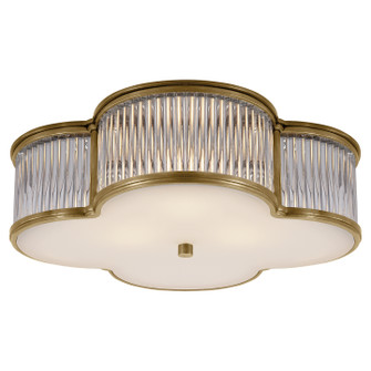 Basil Three Light Flush Mount in Natural Brass with Clear Glass (268|AH 4015NB/CG-FG)