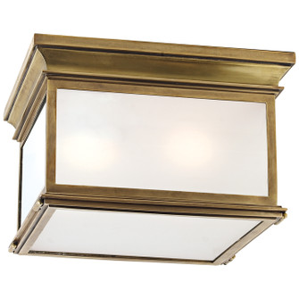 Club Square Three Light Flush Mount in Antique-Burnished Brass (268|CHC 4129AB-FG)