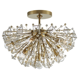 Dickinson Nine Light Semi Flush Mount in Soft Brass (268|KS 4005SB-CG)