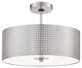 Grid Three Light Semi Flush Mount in Brushed Nickel (42|P5747-084)