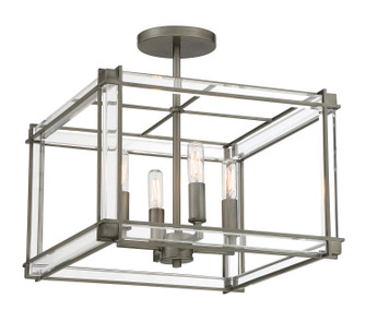 Langen Square Four Light Semi Flush Mount in Antique Nickel (7|3859-756)