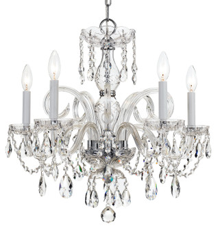 Traditional Crystal Five Light Chandelier in Polished Chrome (60|1005-CH-CL-S)