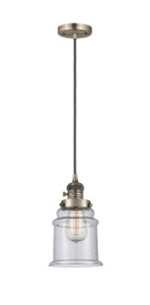 Franklin Restoration One Light Mini Pendant in Antique Brass (405|201CSW-AB-G184)