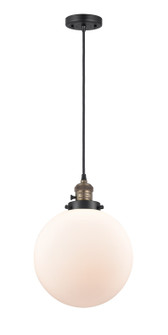 Franklin Restoration One Light Mini Pendant in Black Antique Brass (405|201CSW-BAB-G201-10)