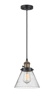 Franklin Restoration One Light Mini Pendant in Black Antique Brass (405|201CSW-BAB-G44)