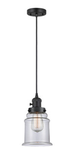 Franklin Restoration One Light Mini Pendant in Matte Black (405|201CSW-BK-G182)
