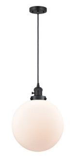 Franklin Restoration One Light Mini Pendant in Matte Black (405|201CSW-BK-G201-12)