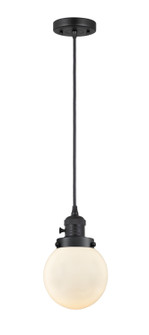 Franklin Restoration One Light Mini Pendant in Matte Black (405|201CSW-BK-G201-6)