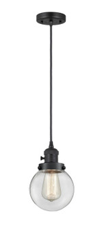 Franklin Restoration LED Mini Pendant in Matte Black (405|201CSW-BK-G202-6-LED)