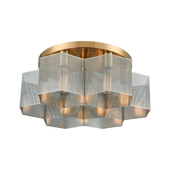 Compartir Seven Light Semi Flush Mount in Satin Brass (45|21109/7)