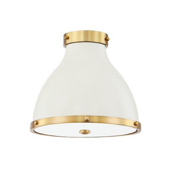 Painted No. 3 Two Light Flush Mount in Aged Brass/Off White (70|MDS360-AGB/OW)