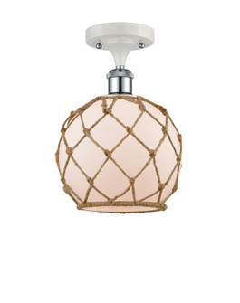 Ballston One Light Semi-Flush Mount in White Polished Chrome (405|516-1C-WPC-G121-8RB)