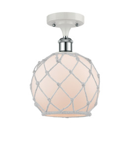 Ballston One Light Semi-Flush Mount in White Polished Chrome (405|516-1C-WPC-G121-8RW)