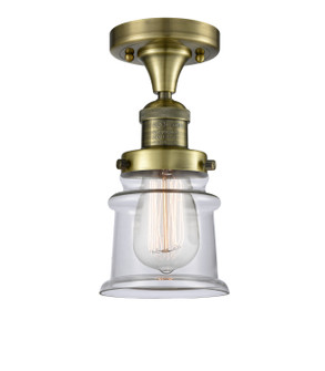Franklin Restoration One Light Semi-Flush Mount in Antique Brass (405|517-1CH-AB-G182S)