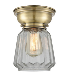 Franklin Restoration One Light Flush Mount in Antique Brass (405|623-1F-AB-G142)