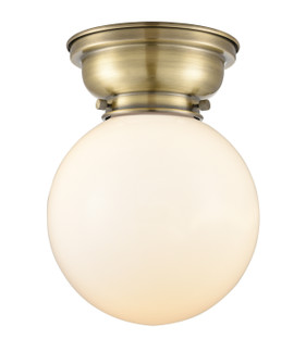 Franklin Restoration One Light Flush Mount in Antique Brass (405|623-1F-AB-G201-8)