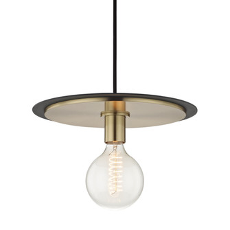 Milo One Light Pendant in Aged Brass (428|H137701L-AGB/BK)