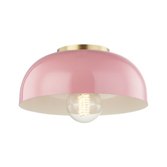 Avery One Light Flush Mount in Aged Brass/Pink (428|H199501S-AGB/PK)