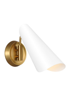 Tresa One Light Wall Sconce in Matte White and Burnished Brass (454|AEW1001BBSMWT) Tresa One Light Wall Sconce in Matte White and Burnished Brass (454|AEW1001BBSMWT)