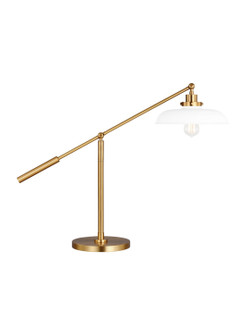 Wellfleet One Light Desk Lamp in Matte White and Burnished Brass (454|CT1111MWTBBS1)