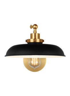 Wellfleet One Light Wall Sconce in Midnight Black and Burnished Brass (454|CW1141MBKBBS)