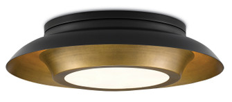 Metaphor Three Light Flush Mount in Antique Brass/Black/White (142|9999-0045)