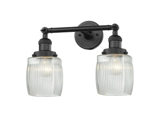 Franklin Restoration Two Light Bath Vanity in Matte Black (405|208L-BK-G302)