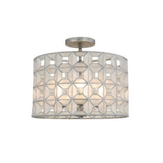 Prado Three Light Semi Flush Mount in Oxidized Silver Leaf (33|509145OSL)