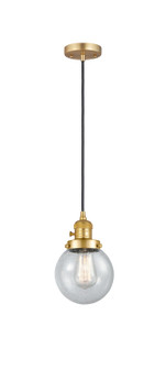 Franklin Restoration One Light Mini Pendant in Satin Gold (405|201CSW-SG-G204-6)