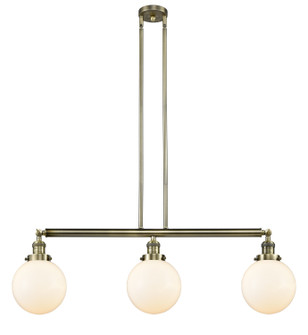 Franklin Restoration Three Light Island Pendant in Antique Brass (405|213-AB-G201-8)