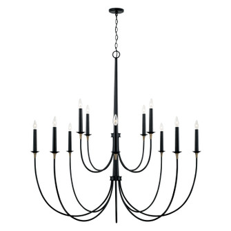 Amara 12 Light Chandelier in Matte Black with Brass (65|445601KB)