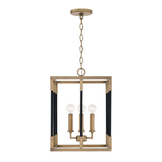 Bleeker Four Light Foyer in Aged Brass and Black (65|544741AB)