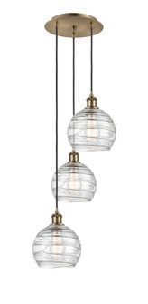 Ballston Three Light Pendant in Antique Brass (405|113B-3P-AB-G1213-8)