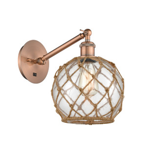 Ballston One Light Wall Sconce in Antique Copper (405|317-1W-AC-G122-8RB)