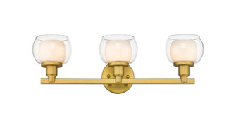 Auralume Three Light Bath Vanity in Satin Gold (405|330-3W-SG-CLW)