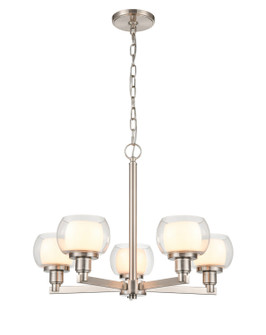 Auralume Five Light Chandelier in Satin Nickel (405|330-5CR-SN-CLW)