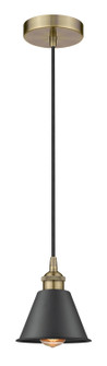 Edison One Light Mini Pendant in Antique Brass (405|616-1P-AB-M8-BK)