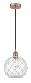 Edison One Light Mini Pendant in Antique Copper (405|616-1P-AC-G122-10RW)