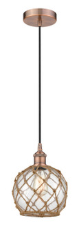 Edison One Light Mini Pendant in Antique Copper (405|616-1P-AC-G122-8RB)