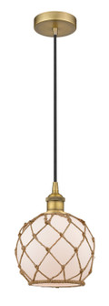 Edison One Light Mini Pendant in Brushed Brass (405|616-1P-BB-G121-8RB)