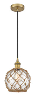 Edison One Light Mini Pendant in Brushed Brass (405|616-1P-BB-G122-8RB)