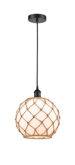 Edison One Light Mini Pendant in Matte Black (405|616-1P-BK-G121-10RB)