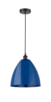 Edison One Light Mini Pendant in Matte Black (405|616-1P-BK-MBD-12-BL)